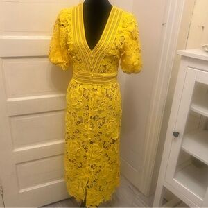 Adelyn Rae Adrian Floral Illusion Lace Midi Dress Boho Coquette Girl Wedding